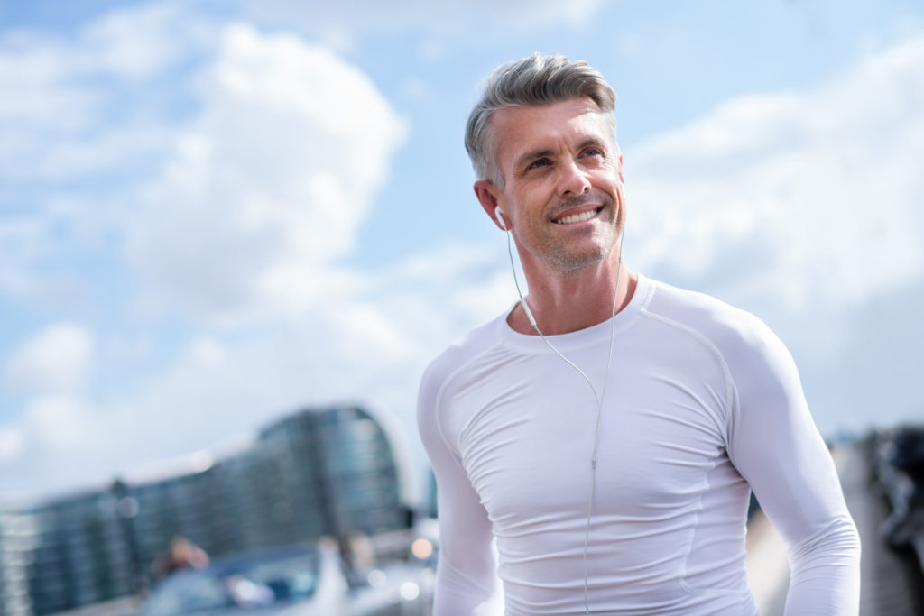 Man running outdoors